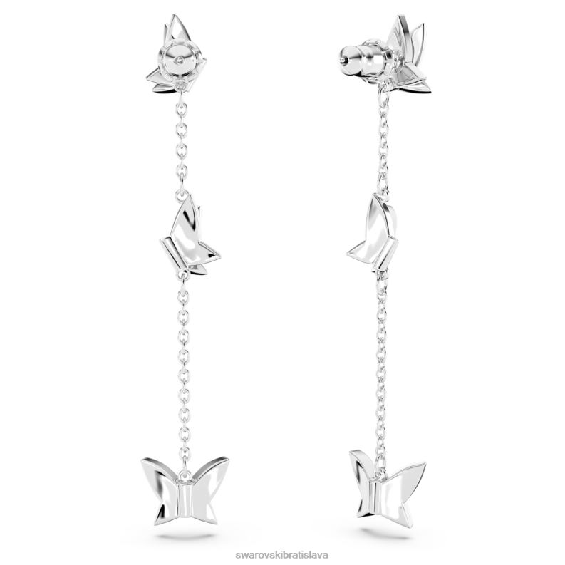 lilia visiace náušnice motýľ, modrá, rhodiovaná B8ZNT766 Swarovski šperky