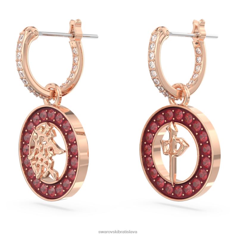 náušnice alea červená, pozlátená ružovým zlatom B8ZNT818 Swarovski šperky