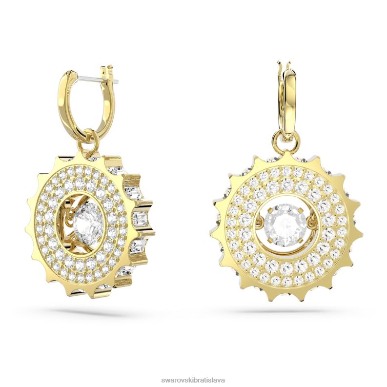 rota visiace náušnice zmiešané okrúhle výbrusy, biele, pozlátené B8ZNT814 Swarovski šperky