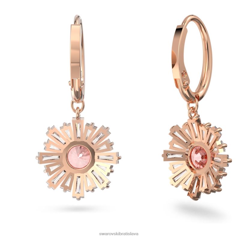 slnečné náušnice zmiešané strihy, slnko, ružové, pozlátené ružovým zlatom B8ZNT915 Swarovski šperky