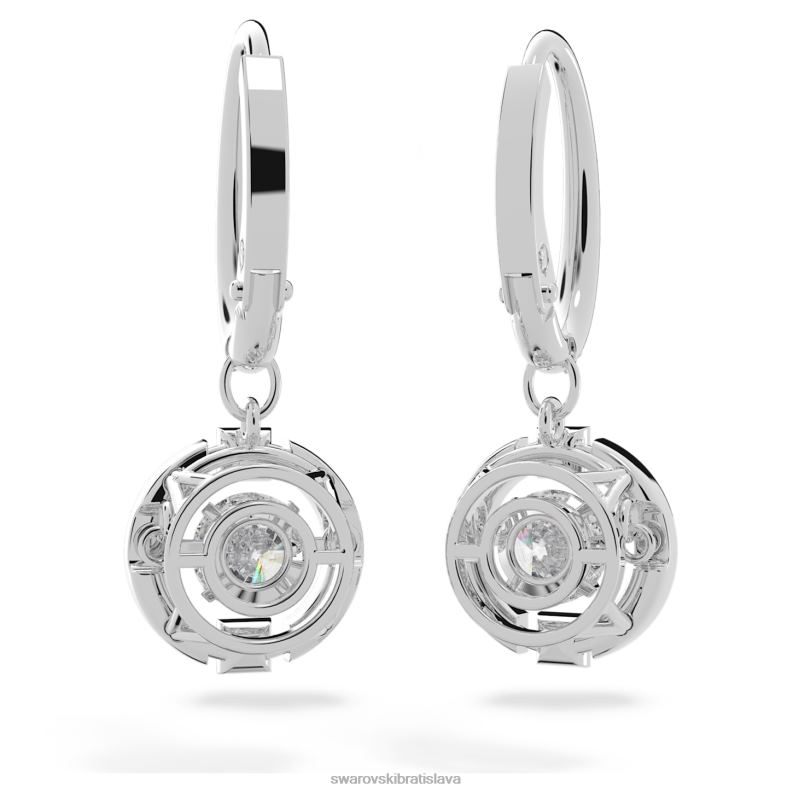 trblietavé tanečné náušnice okrúhly výbrus, biely, rhodiovaný B8ZNT768 Swarovski šperky