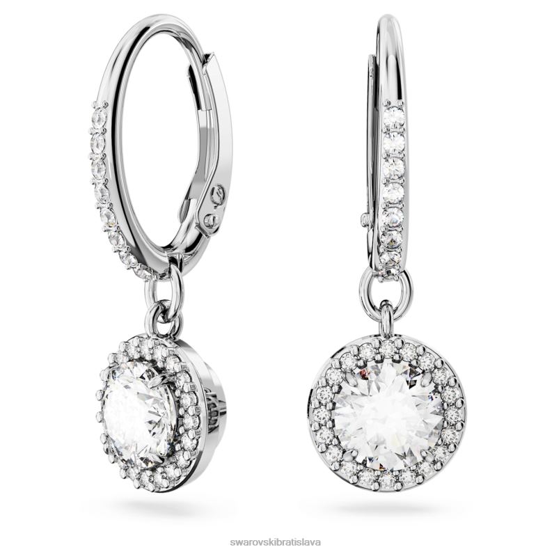 visiace náušnice constella kruhový rez, dlažba, biela, rhodiovaná B8ZNT849 Swarovski šperky