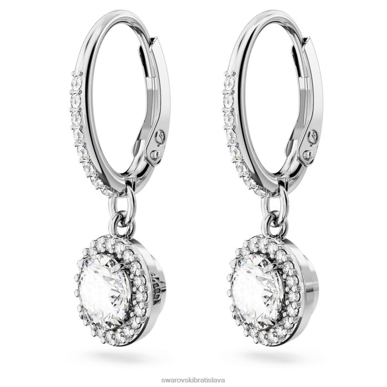 visiace náušnice constella kruhový rez, dlažba, biela, rhodiovaná B8ZNT849 Swarovski šperky