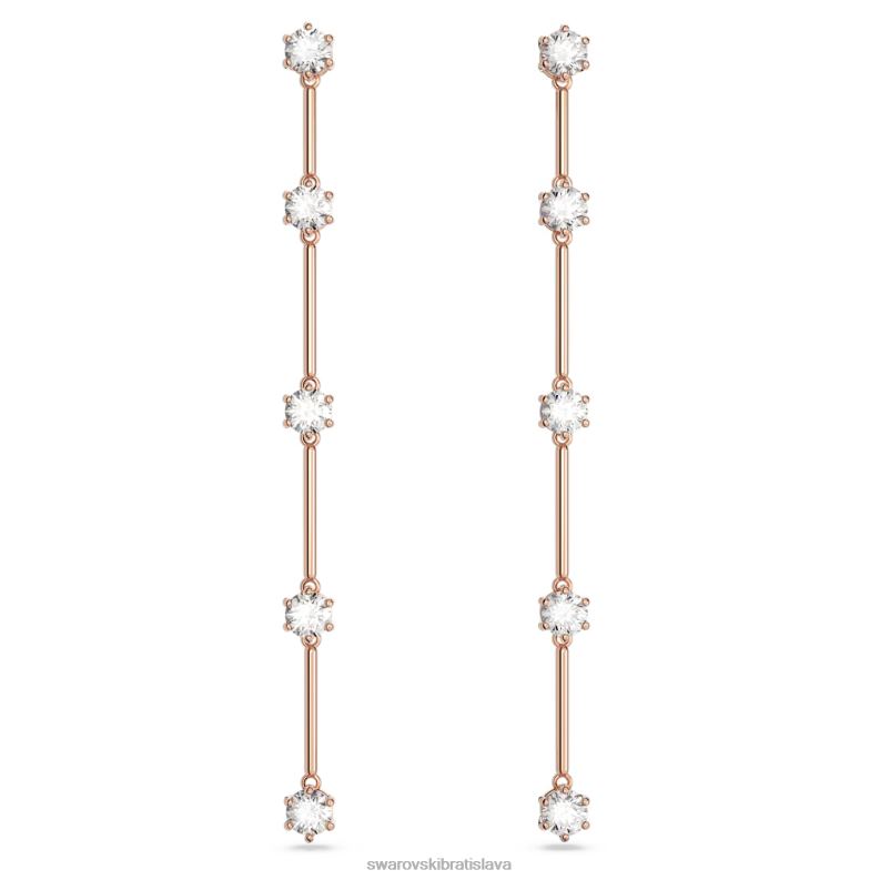 visiace náušnice constella okrúhly výbrus, biely, pozlátený ružovým zlatom B8ZNT834 Swarovski šperky