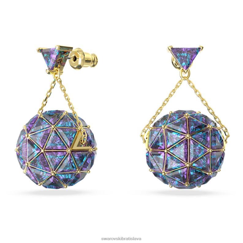 visiace náušnice curiosa trojuholníkový strih, modrá, pozlátená B8ZNT808 Swarovski šperky
