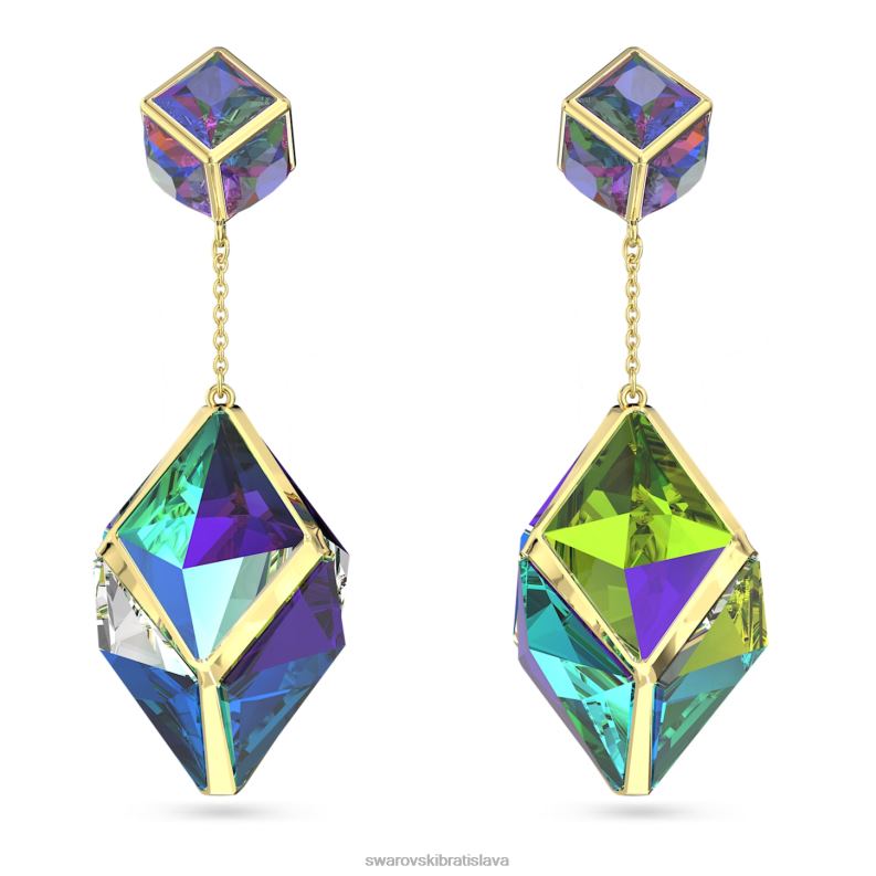 visiace náušnice curiosa zmiešané strihy, zelené, pozlátené B8ZNT845 Swarovski šperky