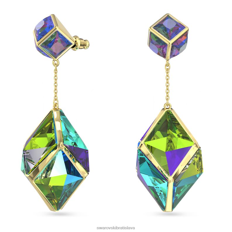 visiace náušnice curiosa zmiešané strihy, zelené, pozlátené B8ZNT845 Swarovski šperky
