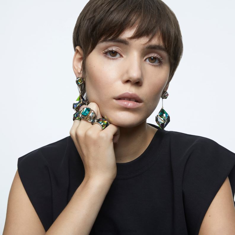 visiace náušnice curiosa zmiešané strihy, zelené, pozlátené B8ZNT845 Swarovski šperky