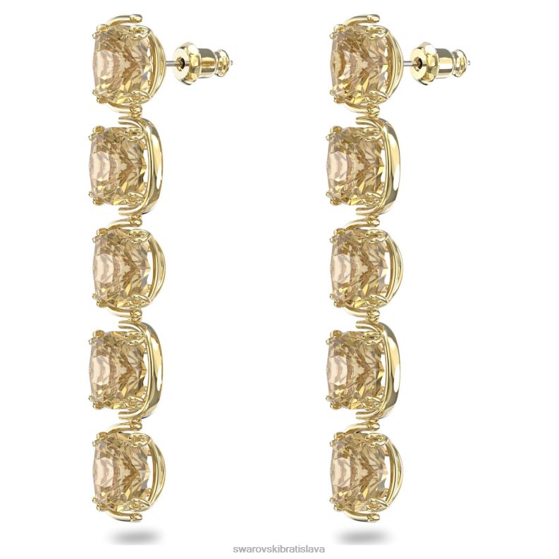 visiace náušnice harmonia vankúšové brúsené plávajúce kryštály, zlatý tón, pozlátené B8ZNT781 Swarovski šperky