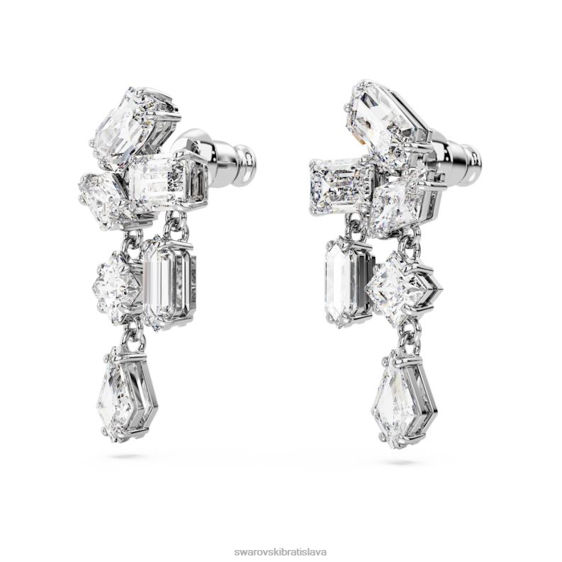 visiace náušnice mesmera zmiešané rezy, biele, rhodiované B8ZNT827 Swarovski šperky