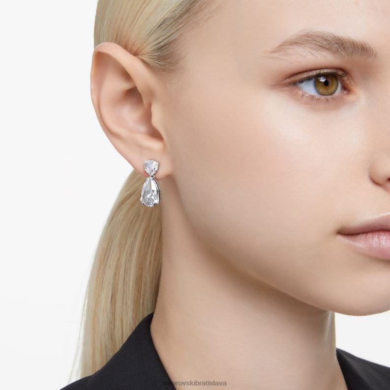 visiace náušnice mesmera zmiešané rezy, biele, rhodiované B8ZNT833 Swarovski šperky
