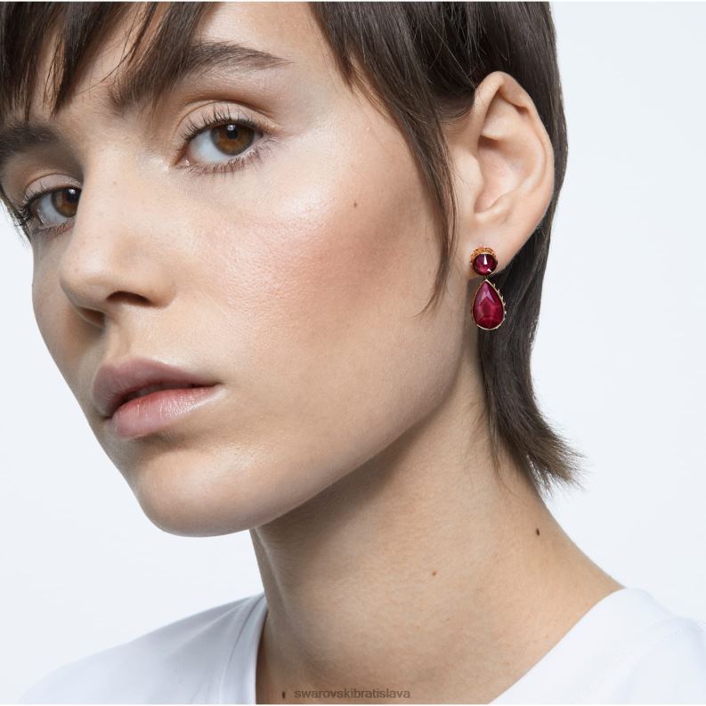 visiace náušnice orbita asymetrický dizajn, padací strih, viacfarebný, pozlátený B8ZNT795 Swarovski šperky