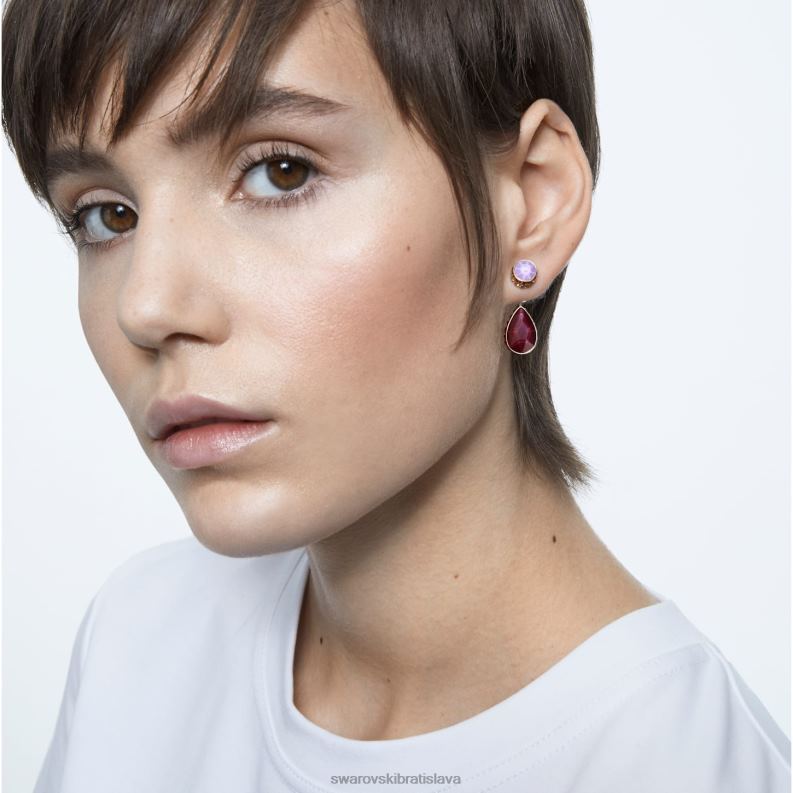 visiace náušnice orbita asymetrický dizajn, padací strih, viacfarebný, pozlátený B8ZNT795 Swarovski šperky