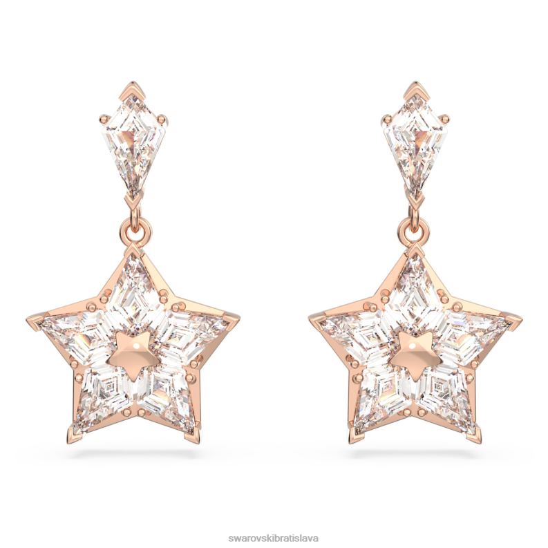 visiace náušnice stella kite strih, hviezdicový, biely, pozlátený ružovým zlatom B8ZNT817 Swarovski šperky