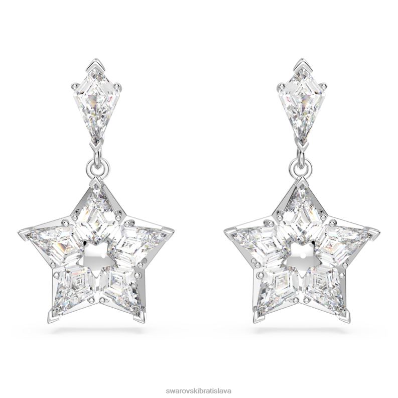 visiace náušnice stella kite strih, hviezdicový, biely, rhodiovaný B8ZNT788 Swarovski šperky