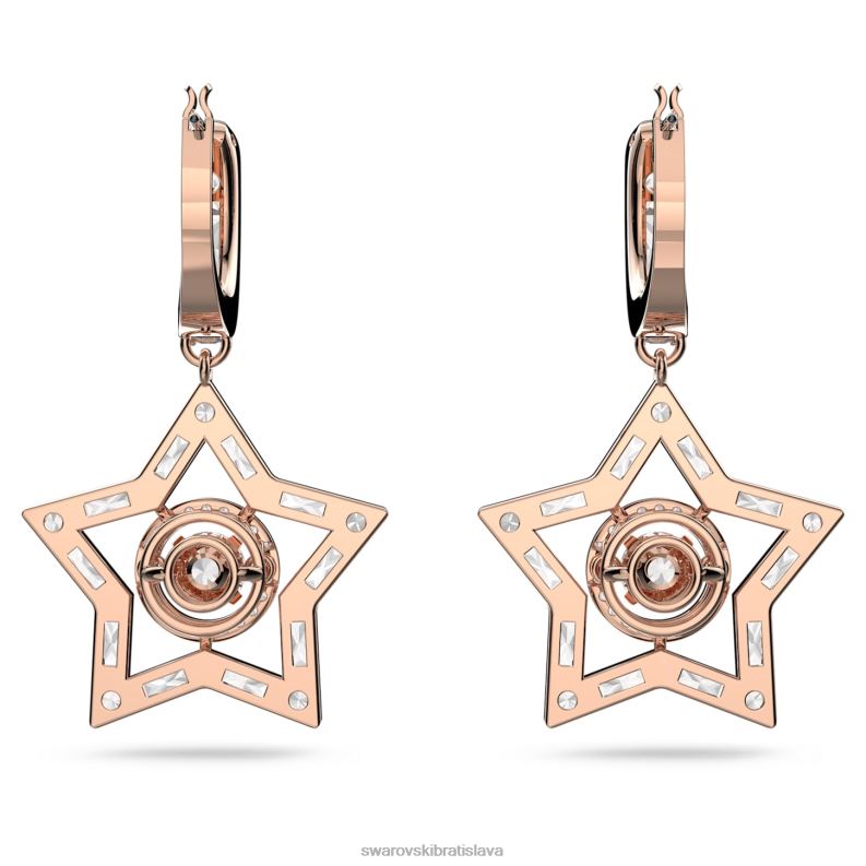 visiace náušnice stella zmiešané strihy, hviezdicové, biele, pozlátené ružovým zlatom B8ZNT800 Swarovski šperky