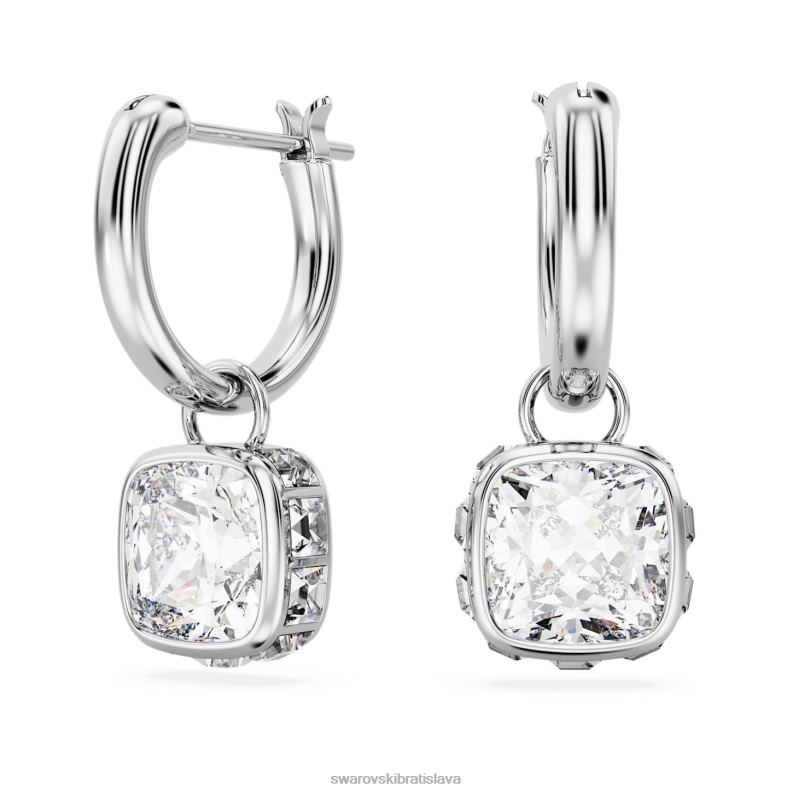 visiace náušnice stilla hranatý rez, biela, rhodiovaná B8ZNT832 Swarovski šperky