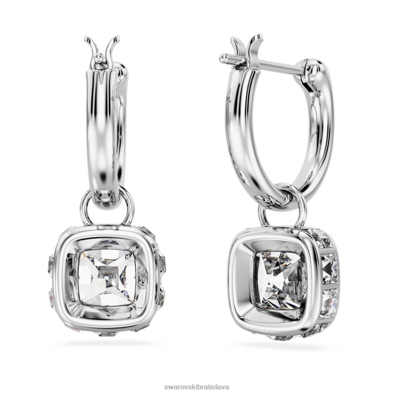 visiace náušnice stilla hranatý rez, biela, rhodiovaná B8ZNT832 Swarovski šperky