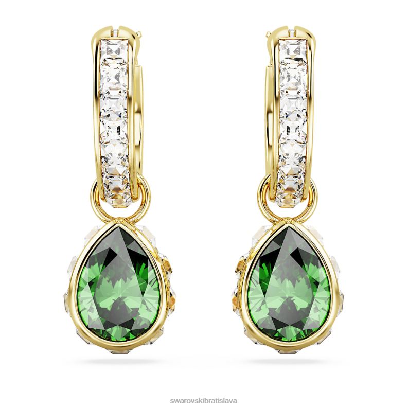 visiace náušnice stilla hruškový rez, zelený, pozlátený B8ZNT831 Swarovski šperky