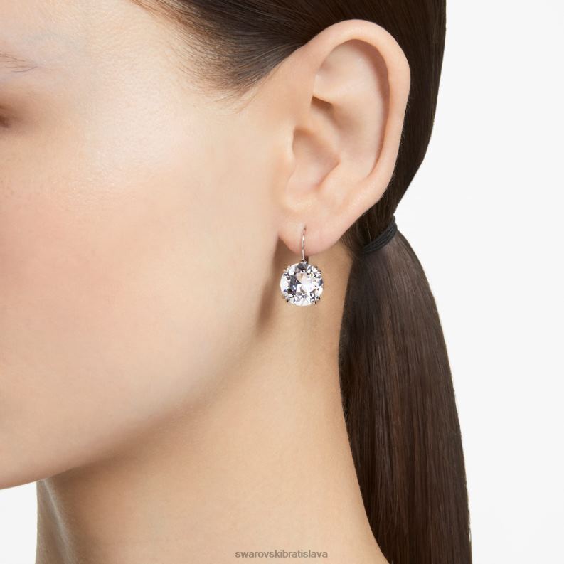 visiace náušnice tisícročia okrúhly výbrus, biely, rhodiovaný B8ZNT796 Swarovski šperky