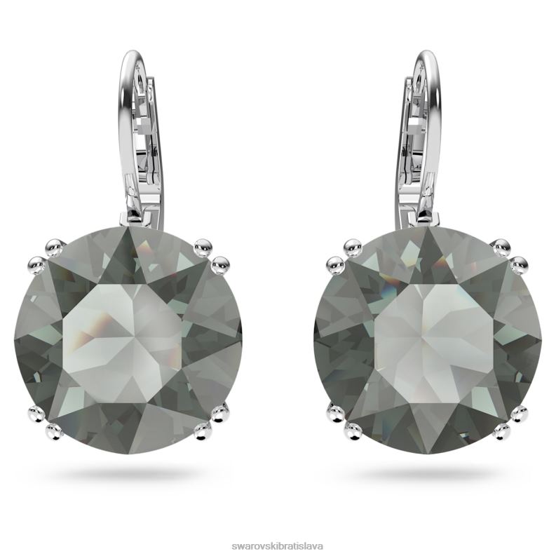 visiace náušnice tisícročia okrúhly výbrus, čierny, rhodiovaný B8ZNT770 Swarovski šperky