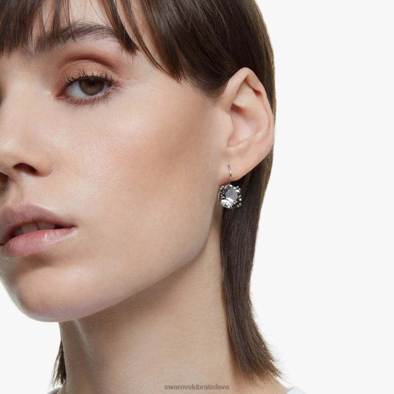 visiace náušnice tisícročia okrúhly výbrus, čierny, rhodiovaný B8ZNT770 Swarovski šperky