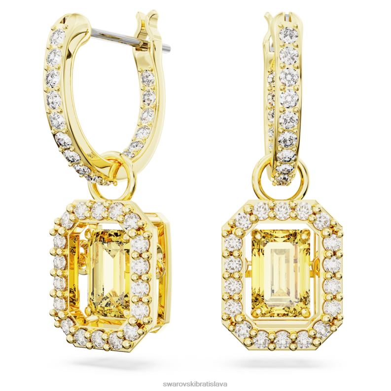 visiace náušnice tisícročia osemhranný výbrus, žltý, pozlátený B8ZNT774 Swarovski šperky