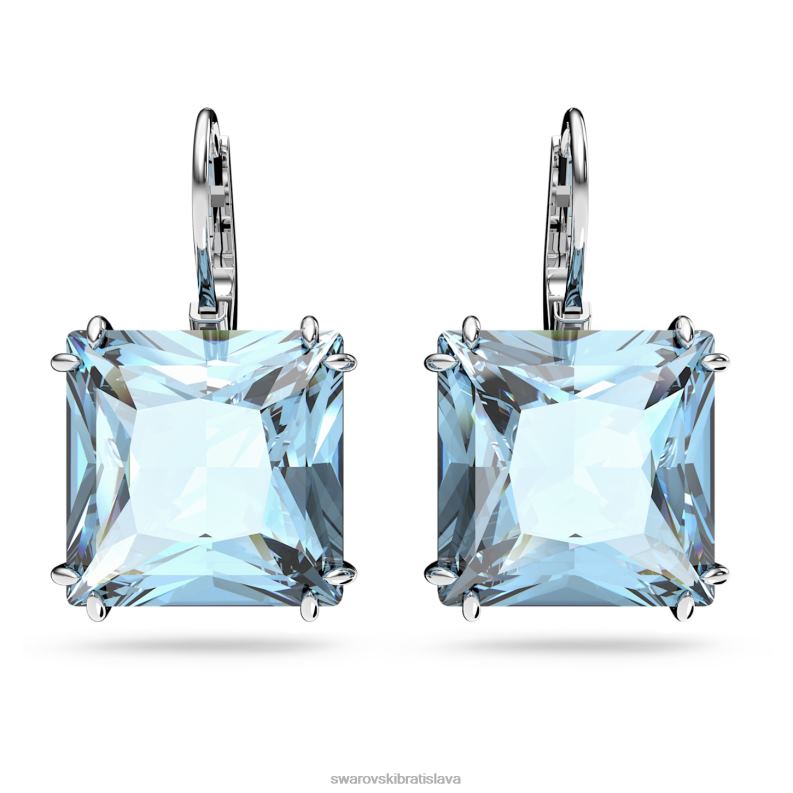 visiace náušnice tisícročia štvorcový rez, modrá, rhodiovaná B8ZNT804 Swarovski šperky