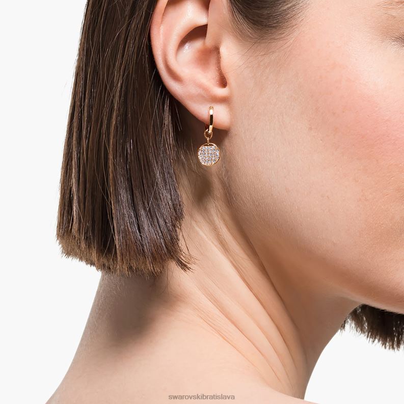 zázvorové kvapkové náušnice biele, pozlátené ružovým zlatom B8ZNT822 Swarovski šperky