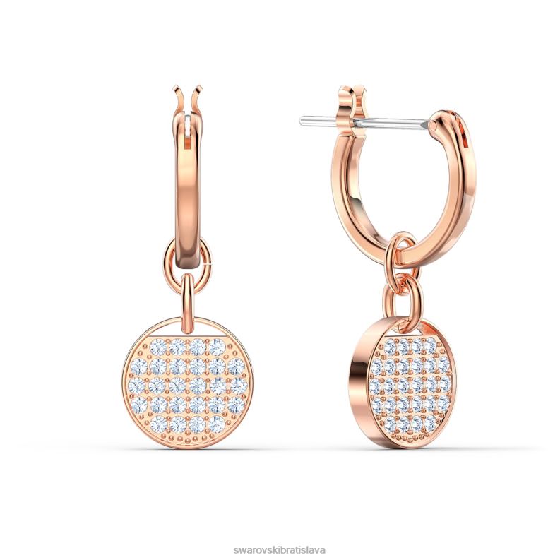 zázvorové kvapkové náušnice biele, pozlátené ružovým zlatom B8ZNT822 Swarovski šperky