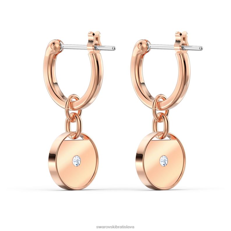zázvorové kvapkové náušnice biele, pozlátené ružovým zlatom B8ZNT822 Swarovski šperky