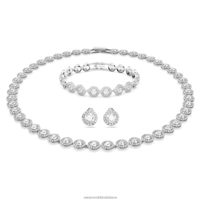 anjelsky set okrúhly výbrus, biely, rhodiovaný B8ZNT371 Swarovski šperky