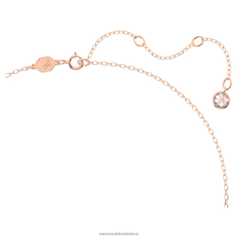 ortyxová súprava trojuholníkový strih, biely, pozlátený ružovým zlatom B8ZNT387 Swarovski šperky
