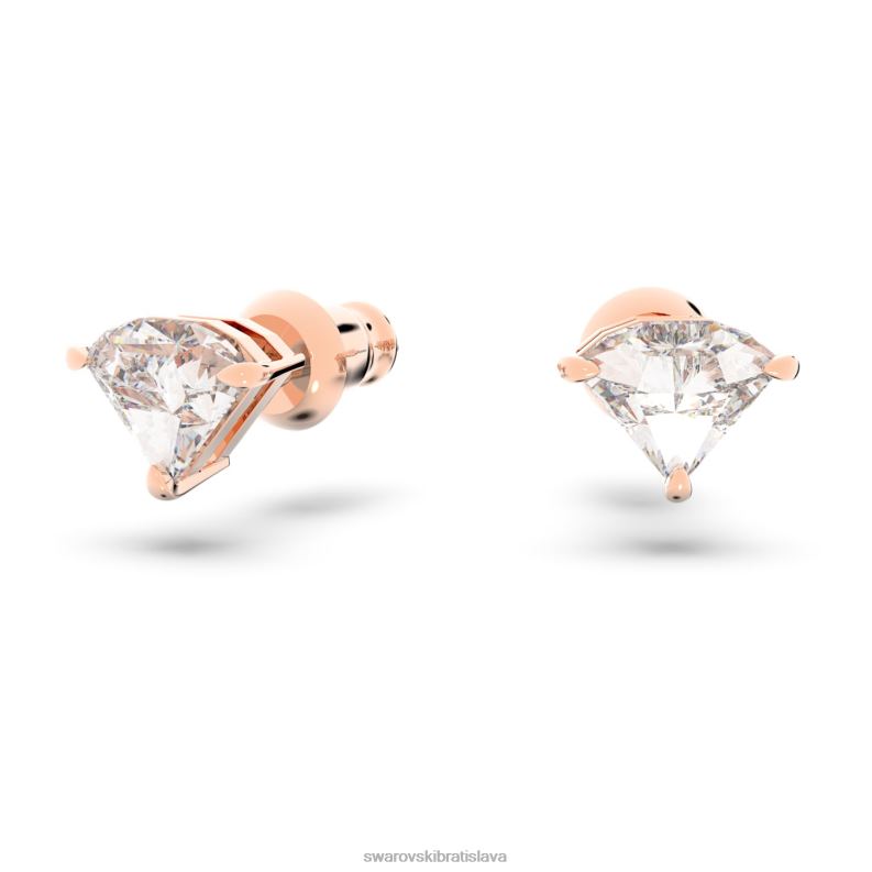 ortyxová súprava trojuholníkový strih, biely, pozlátený ružovým zlatom B8ZNT387 Swarovski šperky