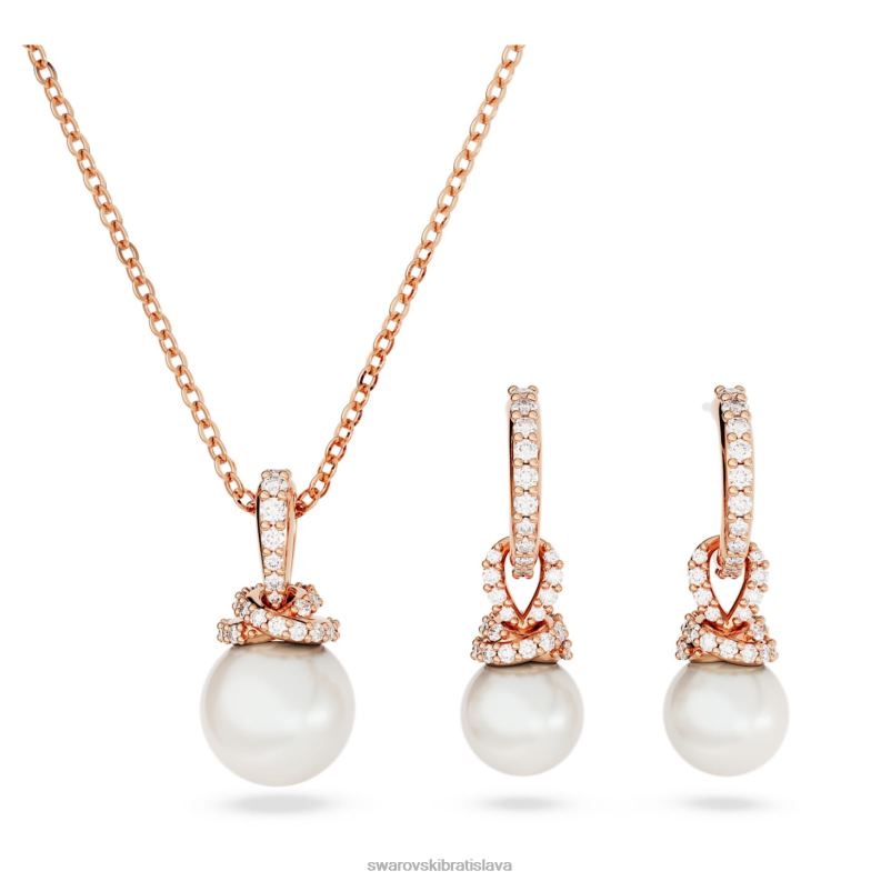 pôvodne nastavený biele, pozlátené ružovým zlatom B8ZNT398 Swarovski šperky