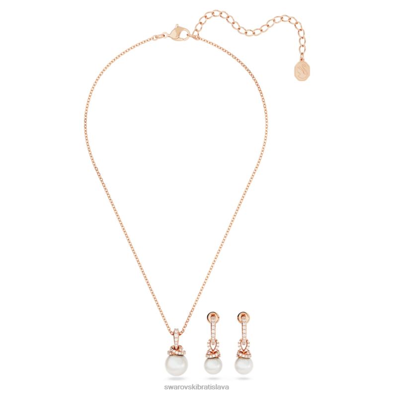 pôvodne nastavený biele, pozlátené ružovým zlatom B8ZNT398 Swarovski šperky