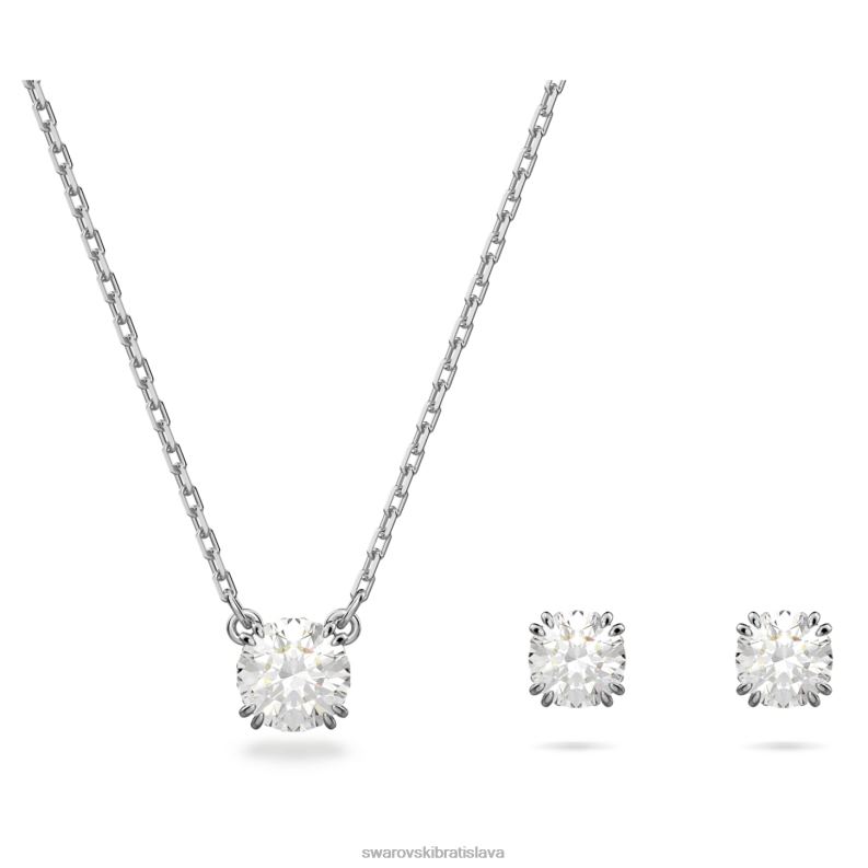 súhvezdie okrúhly výbrus, biely, rhodiovaný B8ZNT392 Swarovski šperky