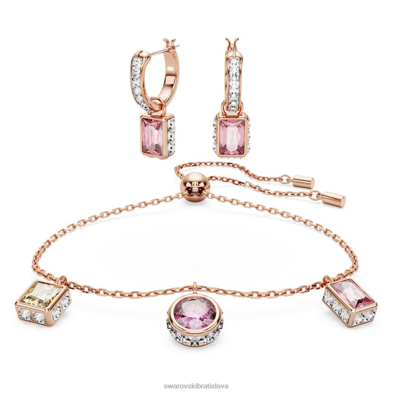 set stále zmiešané strihy, viacfarebné, pozlátené ružovým zlatom B8ZNT403 Swarovski šperky