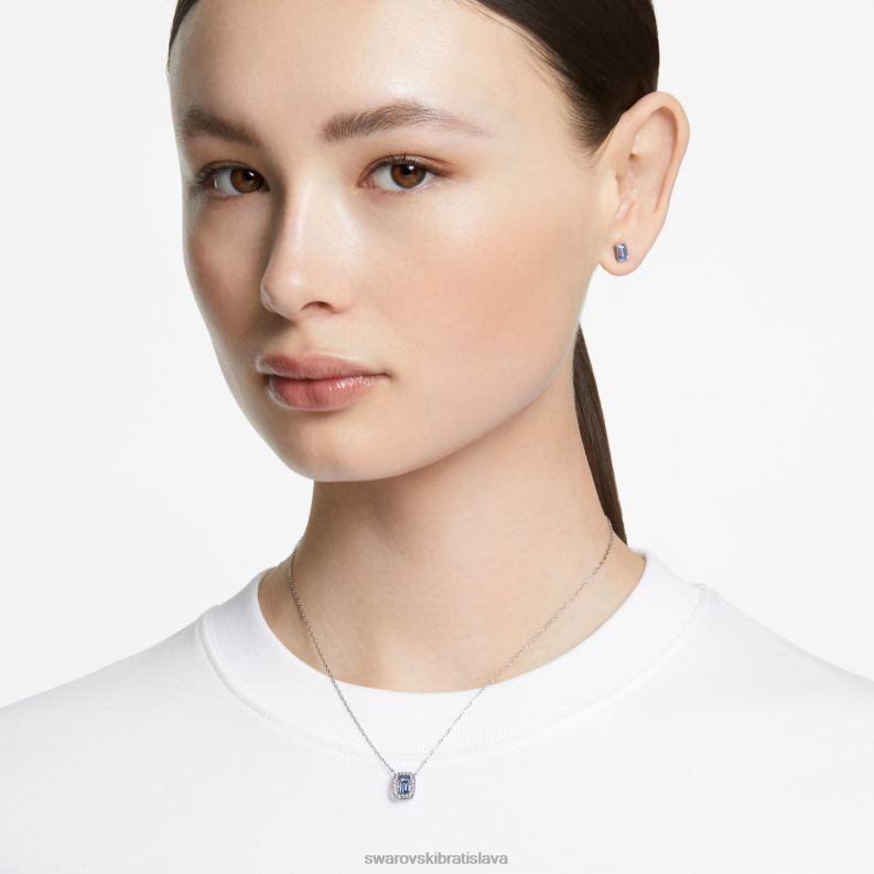 set tisícročí osemhranný výbrus, modrý, rhodiovaný B8ZNT385 Swarovski šperky
