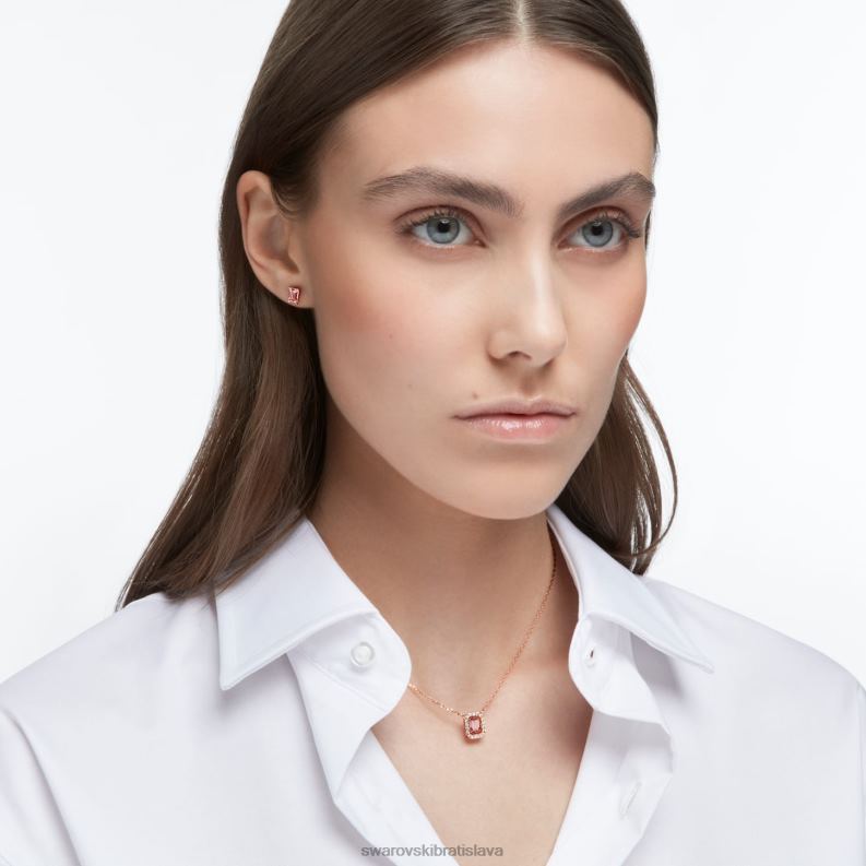 set tisícročí osemhranný výbrus, ružový, pozlátený ružovým zlatom B8ZNT393 Swarovski šperky