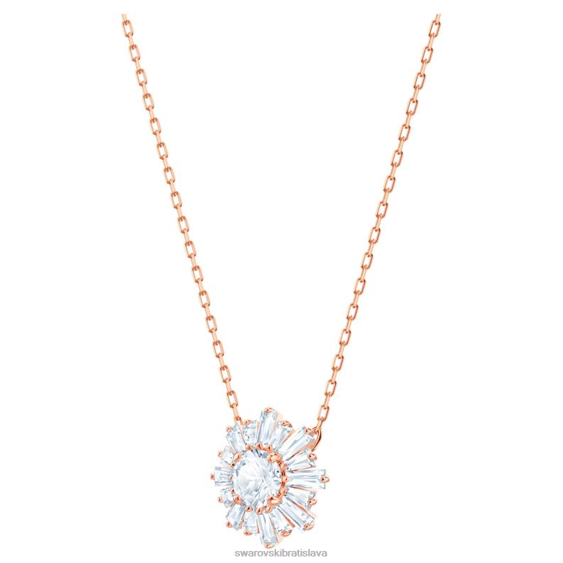 slnečná súprava biele, pozlátené ružovým zlatom B8ZNT375 Swarovski šperky