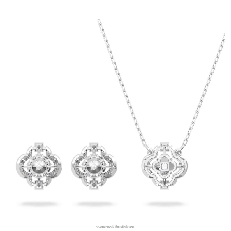šumivý tanečný set zmiešané rezy, ďatelina, biela, rhodiované B8ZNT389 Swarovski šperky