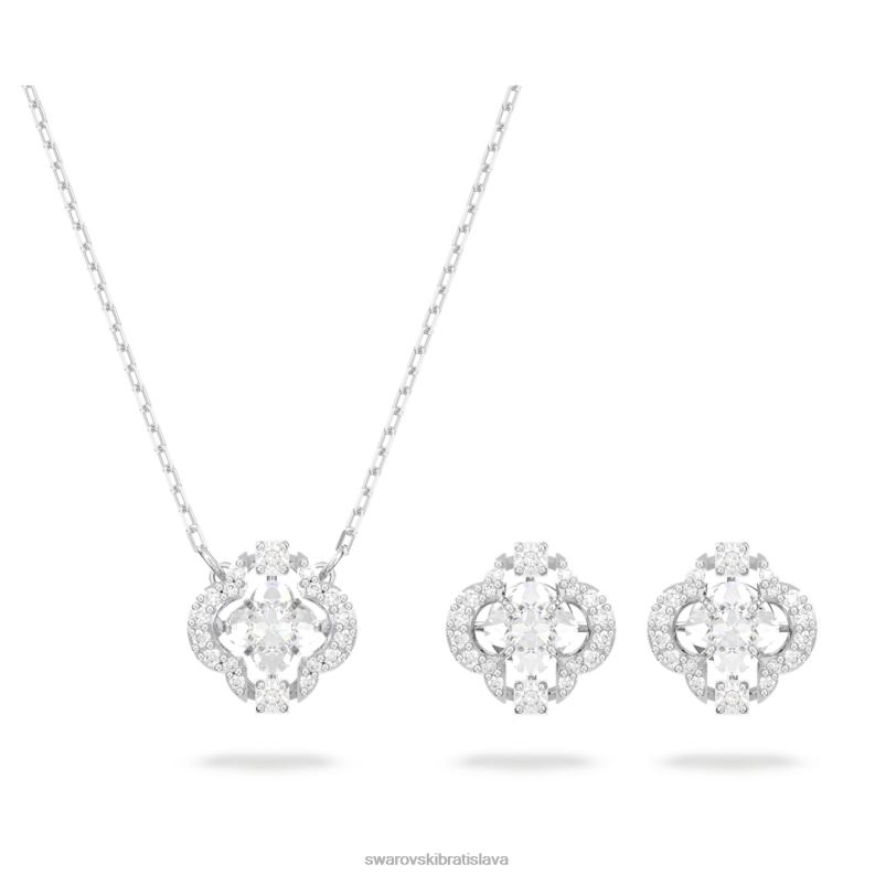 šumivý tanečný set zmiešané rezy, ďatelina, biela, rhodiované B8ZNT415 Swarovski šperky