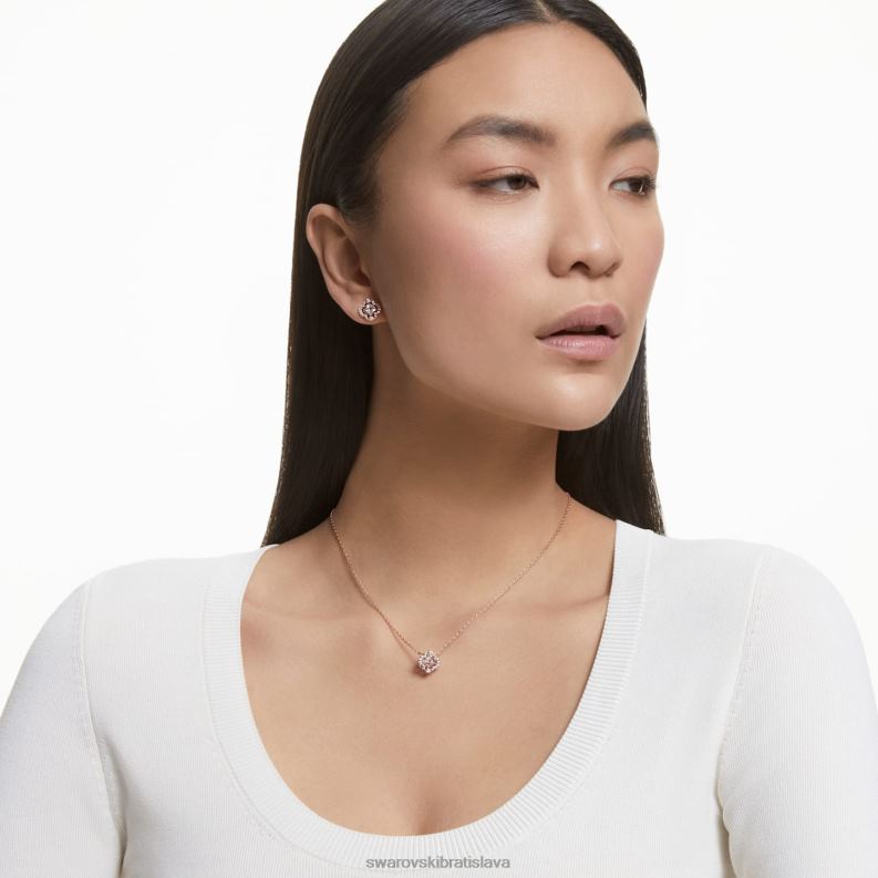 šumivý tanečný set zmiešané strihy, ďatelina, biela, pozlátené ružovým zlatom B8ZNT411 Swarovski šperky