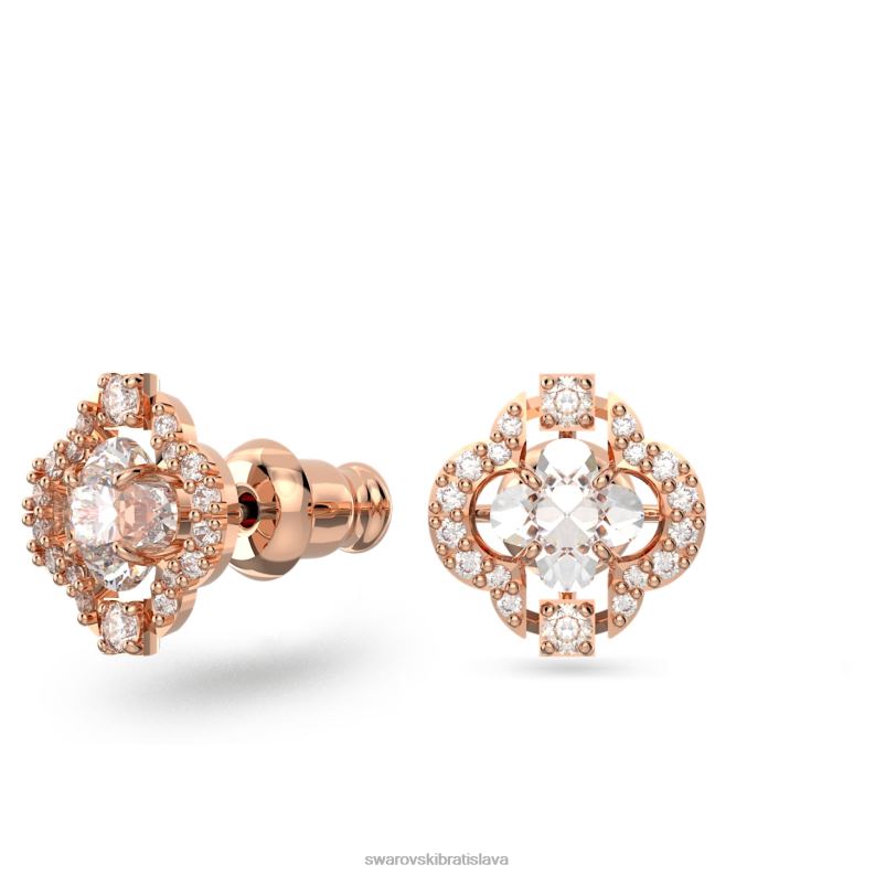 šumivý tanečný set zmiešané strihy, ďatelina, biela, pozlátené ružovým zlatom B8ZNT411 Swarovski šperky