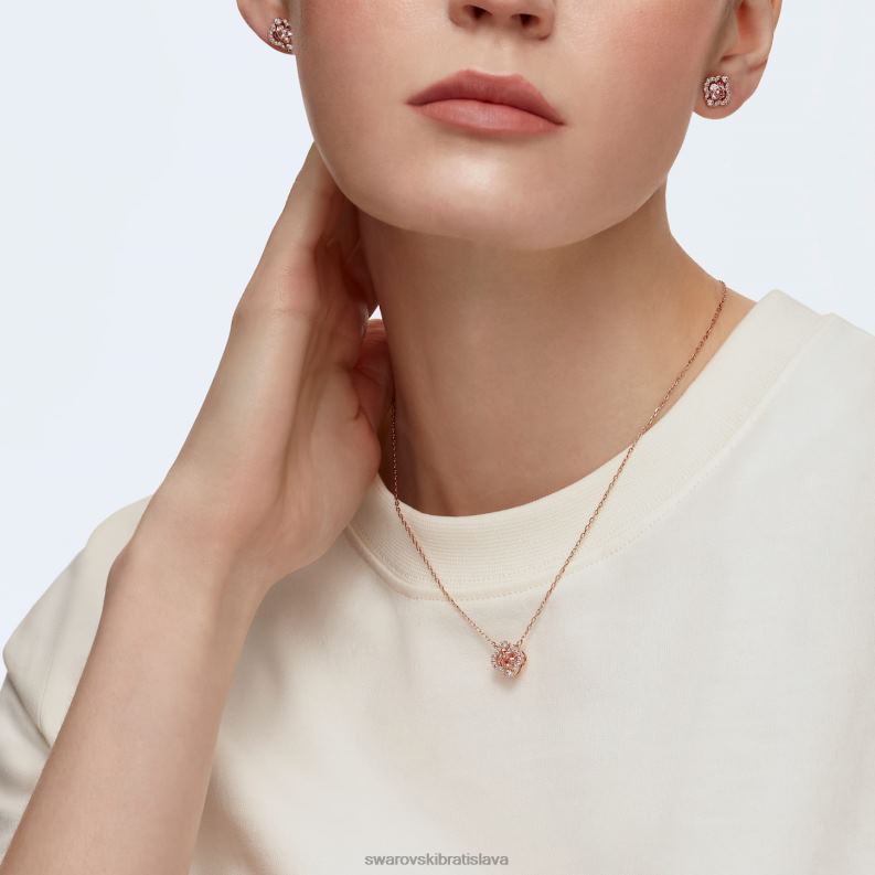 šumivý tanečný set zmiešané strihy, ďatelina, ružové, pozlátené ružovým zlatom B8ZNT390 Swarovski šperky