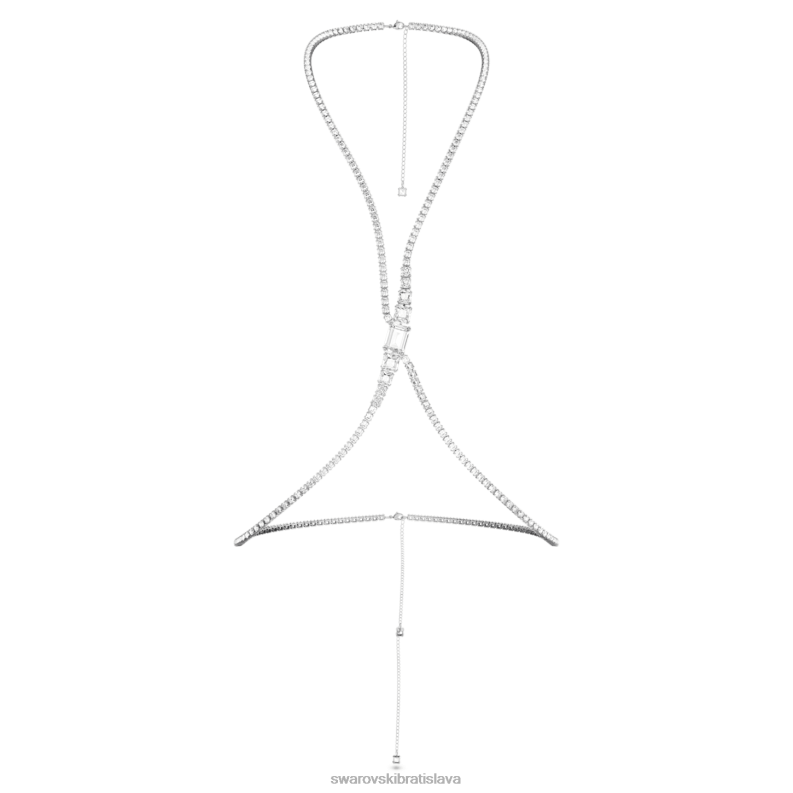 Millenia body chain hranatý rez, biela, rhodiovaná B8ZNT1493 Swarovski šperky