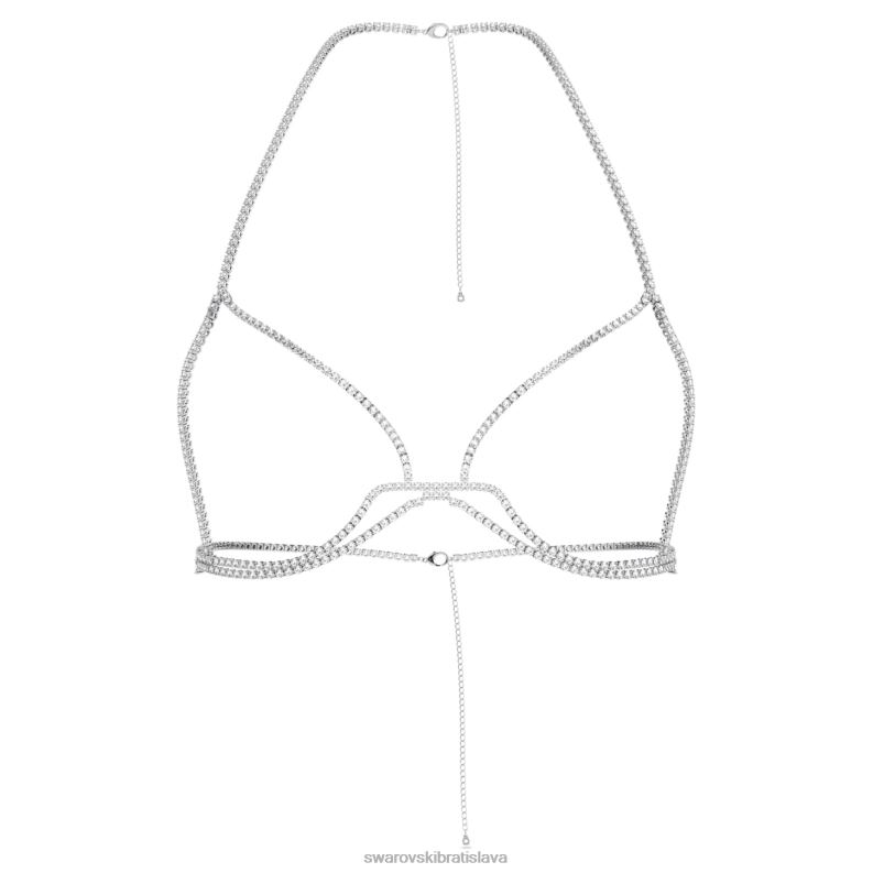 Millenia body chain okrúhly výbrus, biely, rhodiovaný B8ZNT1491 Swarovski šperky