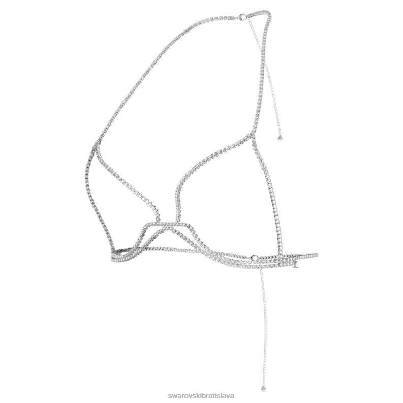 Millenia body chain okrúhly výbrus, biely, rhodiovaný B8ZNT1491 Swarovski šperky