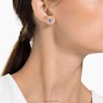 anjelské napichovacie náušnice štvorcový rez, modrá, rhodiovaná B8ZNT679 Swarovski šperky - Image 2